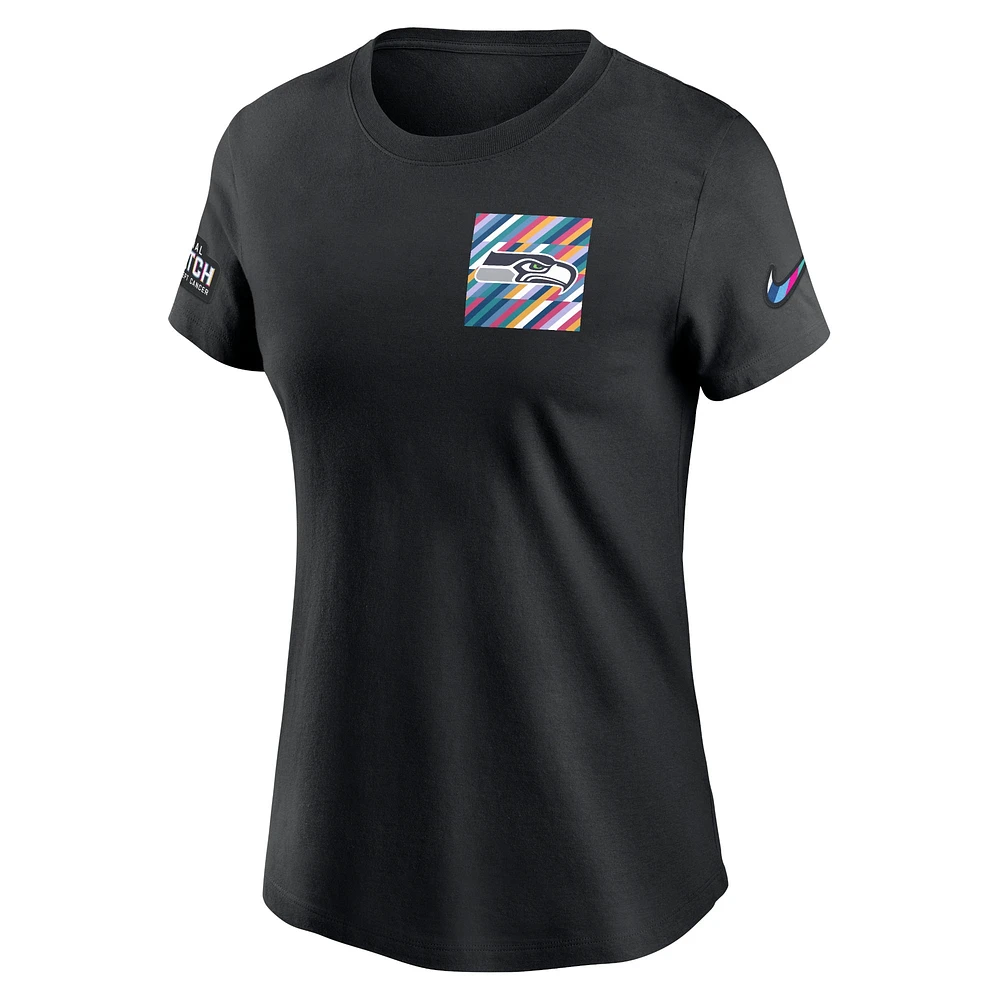 Women's Nike  Black Seattle Seahawks Crucial Catch Sideline Tri-Blend T-Shirt