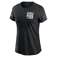 Women's Nike  Black Seattle Seahawks Crucial Catch Sideline Tri-Blend T-Shirt