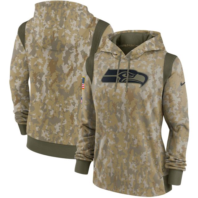 Nike Camo Seattle Seahawks 2021 Salute To Service pour femme - Chandail à capuchon Therma Performance