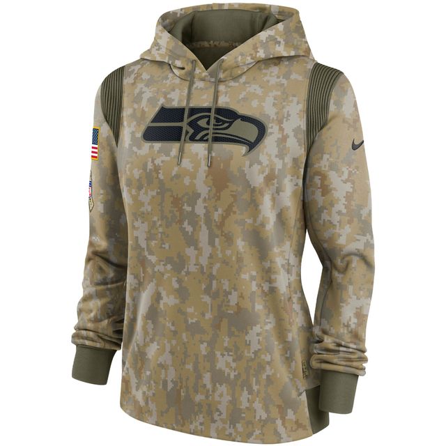 Nike Camo Seattle Seahawks 2021 Salute To Service pour femme - Chandail à capuchon Therma Performance