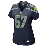 Maillot de match d'équipe Nike Charles Cross College Navy Seattle Seahawks pour femme