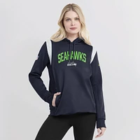 Women's Nike College Navy Seattle Seahawks Athletic Stack Performance - Pullover Hoodie