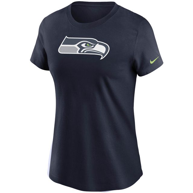 T-shirt essentiel avec logo Nike College Navy des Seattle Seahawks pour femmes