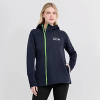 Women's Nike College Navy Seattle Seahawks Primetime Raglan Sleeve Full-Zip Hoodie