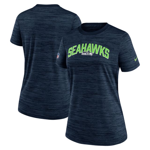 T-shirt Nike College Navy Seattle Seahawks Sideline Velocity Lockup Performance pour femme - Bleu marine