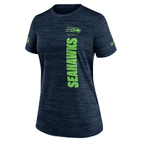 Women's Nike College Navy Seattle Seahawks Sideline Velocity Performance T-Shirt