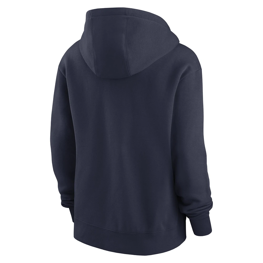 Women's Nike College Navy Seattle Seahawks Team Logo Club Fleece Pullover Hoodie