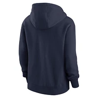 Women's Nike College Navy Seattle Seahawks Wordmark Club Fleece Pullover Hoodie