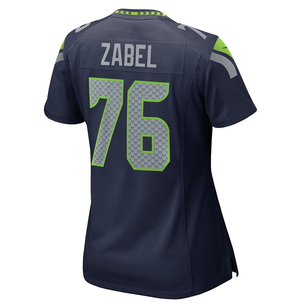 Women's Nike Grey Zabel  College Navy Seattle Seahawks Team Game Jersey