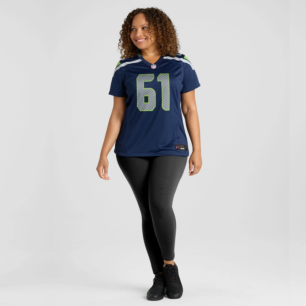 Women's Nike Jalen Sundell  College Navy Seattle Seahawks Team Game Jersey