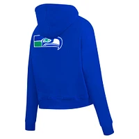 Women's Pro Standard Royal Seattle Seahawks Split Logo Full-Zip Hoodie