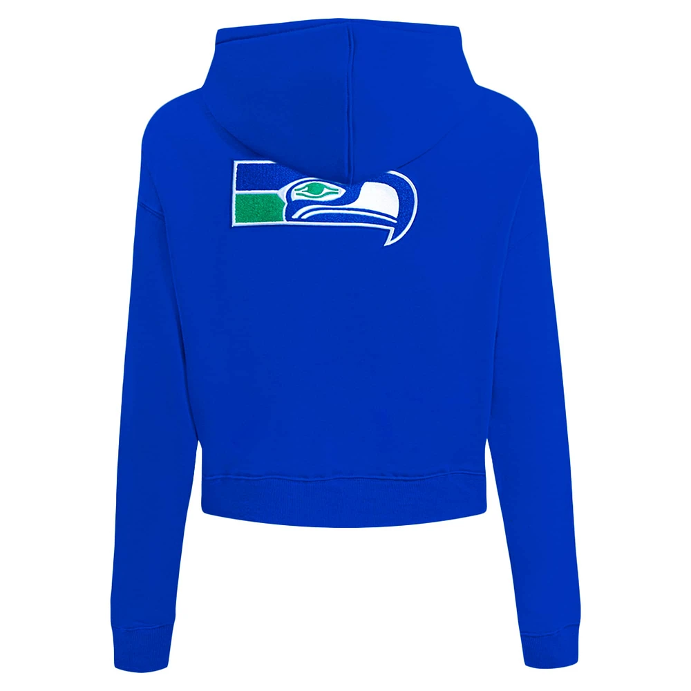 Women's Pro Standard Royal Seattle Seahawks Split Logo Full-Zip Hoodie