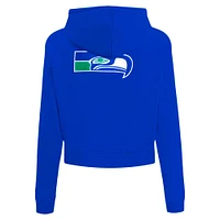 Women's Pro Standard Royal Seattle Seahawks Split Logo Full-Zip Hoodie