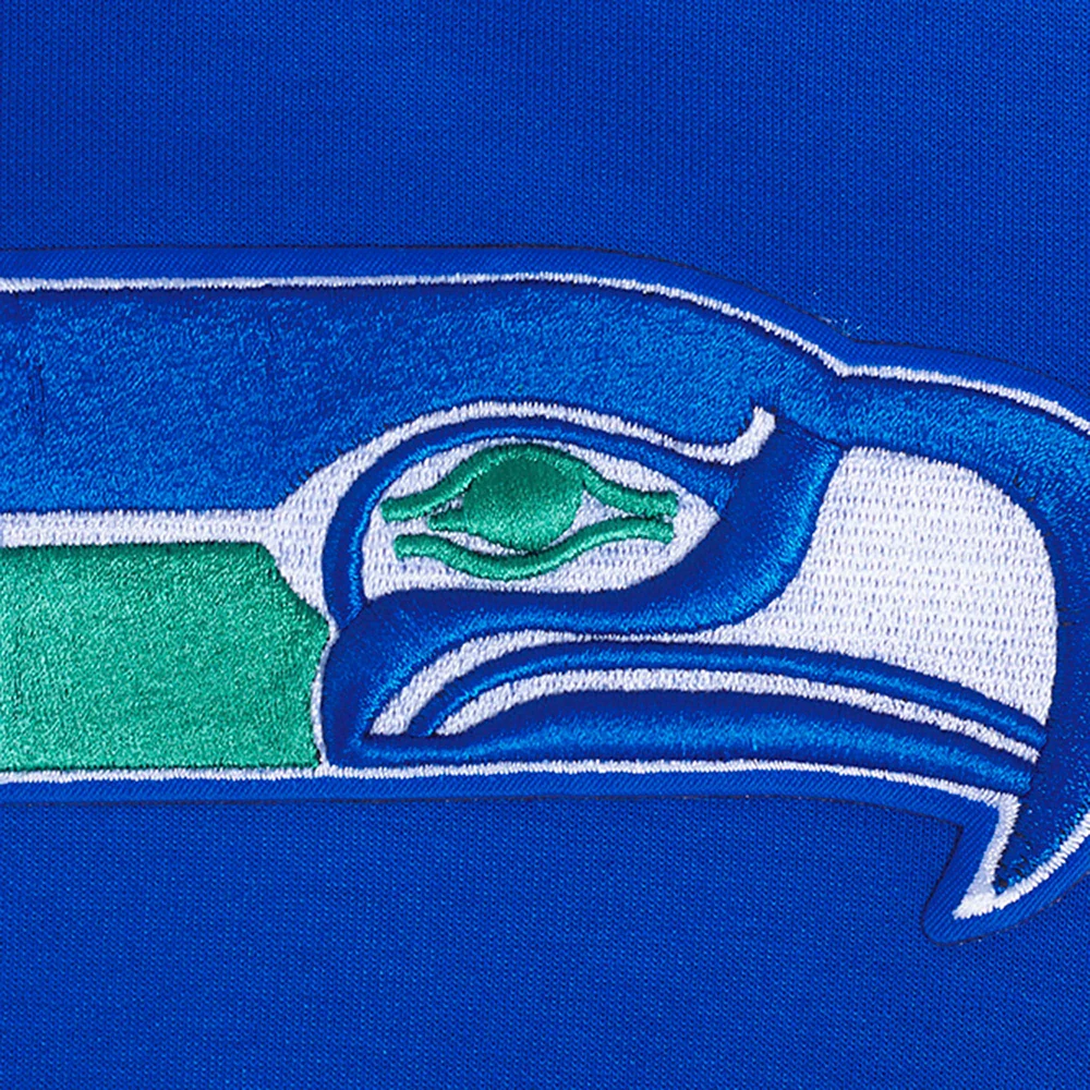 Women's Pro Standard Royal Seattle Seahawks Split Logo Full-Zip Hoodie