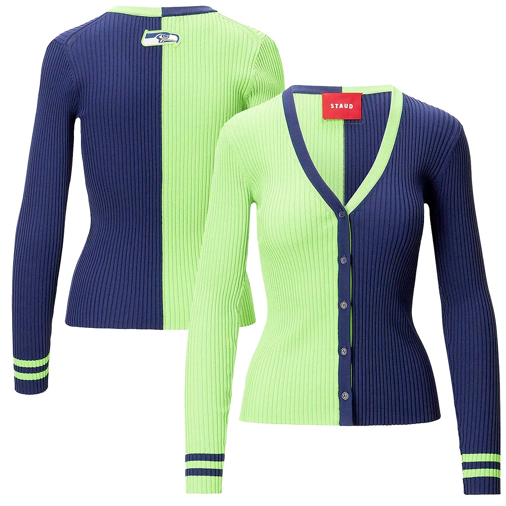 Pull cargo STAUD vert fluo/marine Seattle Seahawks pour femme