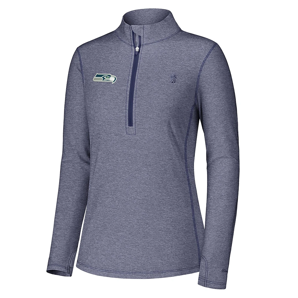 Veste zippée quart de tour Tommy Bahama College Navy Seattle Seahawks Sport Playa Vista pour femme