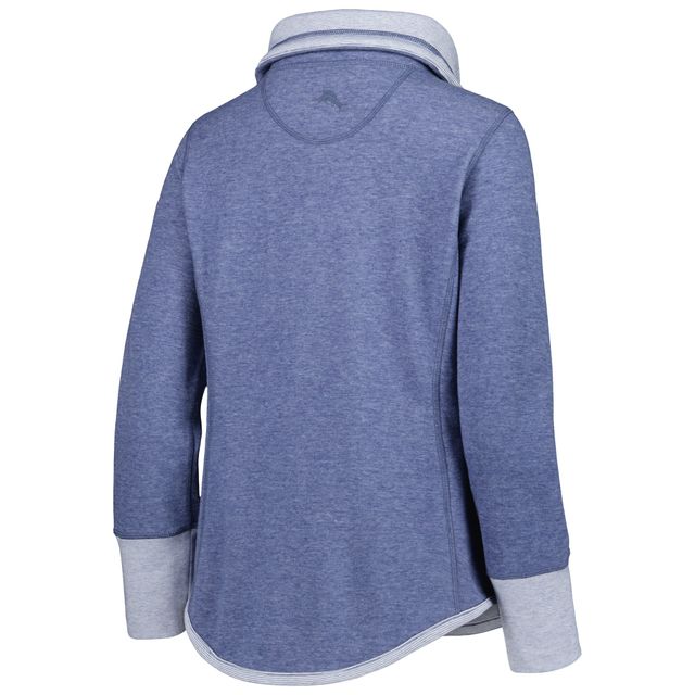 Sweat-shirt à fermeture éclair pour femmes Tommy Bahama Heathered College Navy Seattle Seahawks Sport Sun Fade