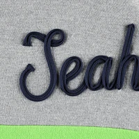 Sweat-shirt Touch Heather Grey/Navy Seattle Seahawks Outfield Deep V-Back Waist Length Pullover pour femme