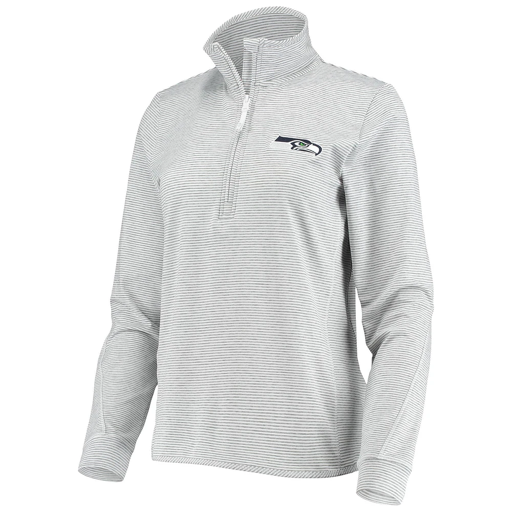 Haut à enfiler demi-zippé Vineyard Vines Seattle Seahawks Sankaty Shep gris chiné pour femme