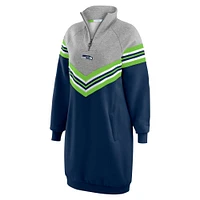 Women's WEAR by Erin Andrews  College Navy/Heather Gray Seattle Seahawks Chevron Stripe Dress