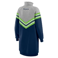 Women's WEAR by Erin Andrews  College Navy/Heather Gray Seattle Seahawks Chevron Stripe Dress