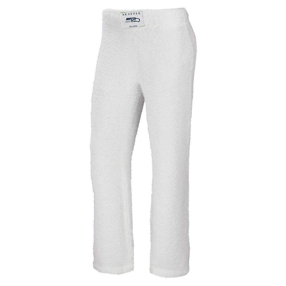 WEAR by Erin Andrews Crème Seattle Seahawks Ensemble débardeur et pantalon confortable à encolure dégagée grande taille pour femmes
