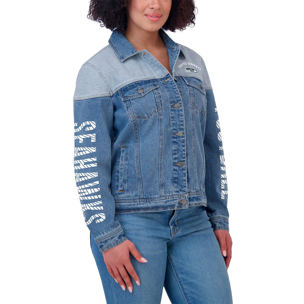 Women's WEAR by Erin Andrews  Seattle Seahawks Full-Button Denim Jacket