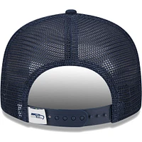 Youth New Era College Navy Seattle Seahawks  Main Trucker 9FIFTY Snapback Hat