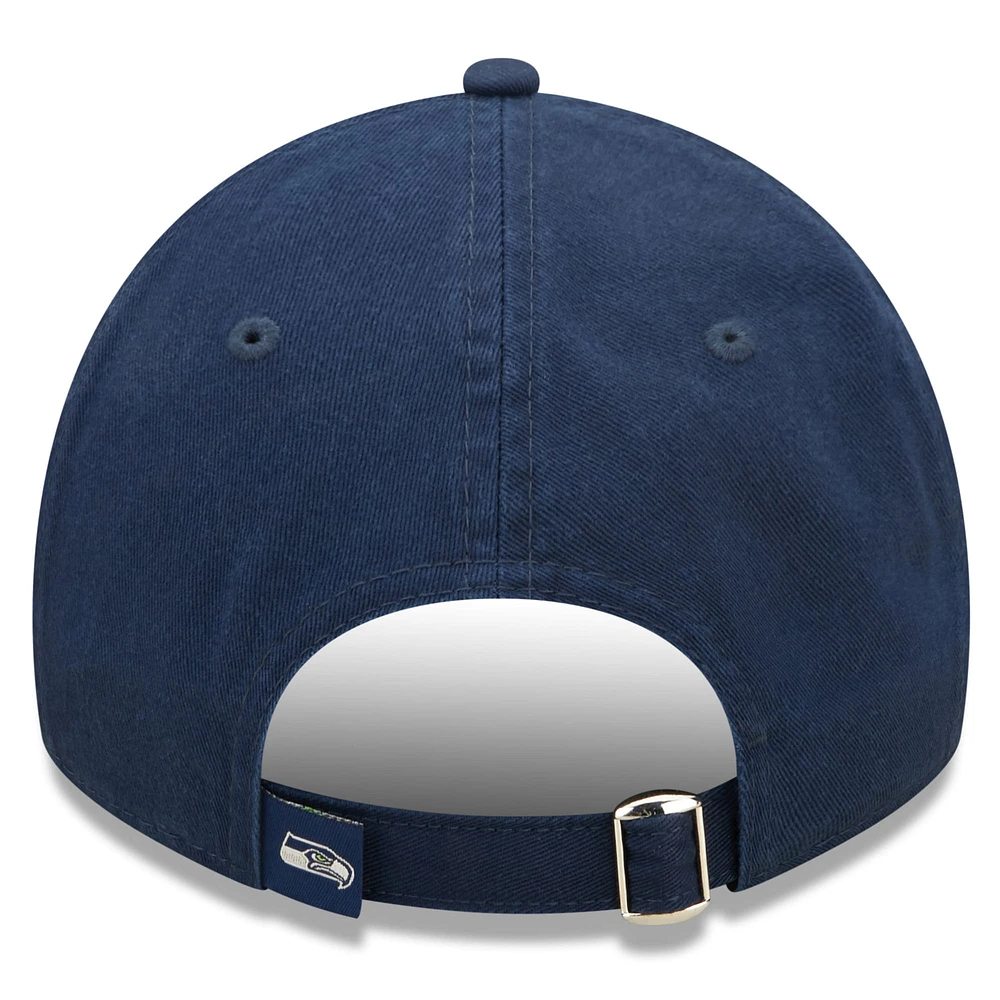 Youth New Era Navy Seattle Seahawks 2022 Sideline - 9TWENTY Adjustable Hat