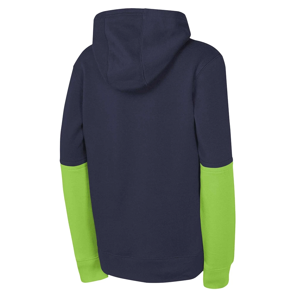 Youth Nike College Navy Seattle Seahawks Club Pullover Hoodie