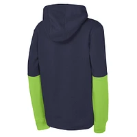 Youth Nike College Navy Seattle Seahawks Club Pullover Hoodie