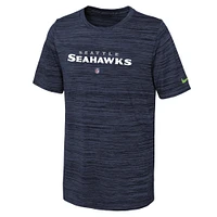 T-shirt Nike College Navy Seattle Seahawks Team Sideline Velocity Performance pour jeune