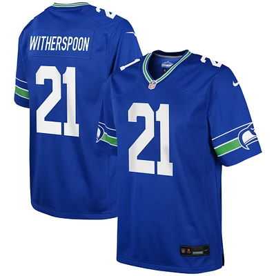 Maillot de match alternatif Nike Devon Witherspoon Royal des Seattle Seahawks pour jeune