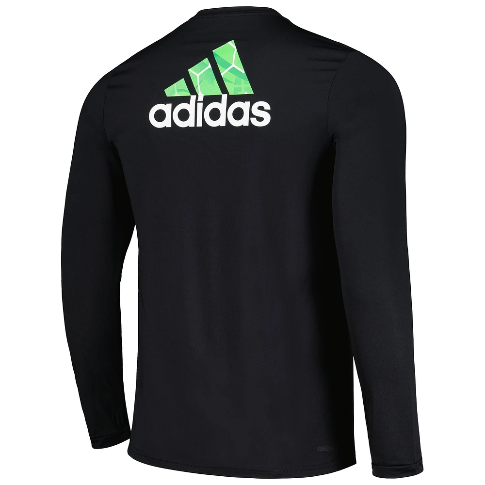 T-shirt à manches longues adidas Seattle Sounders FC Local Pop AEROREADY pour homme noir