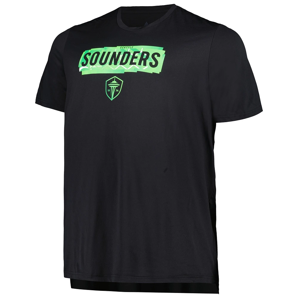 T-shirt adidas noir Seattle Sounders FC Local Pop AEROREADY pour hommes