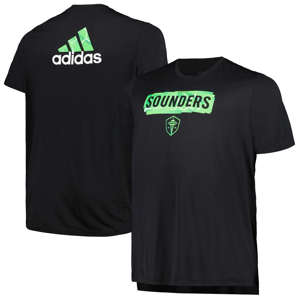 T-shirt adidas noir Seattle Sounders FC Local Pop AEROREADY pour hommes