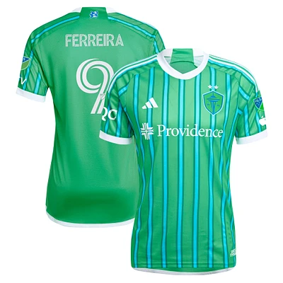 Maillot de joueur authentique adidas Jesus Ferreira pour homme Seattle Sounders FC 2024 The Anniversary Kit Green