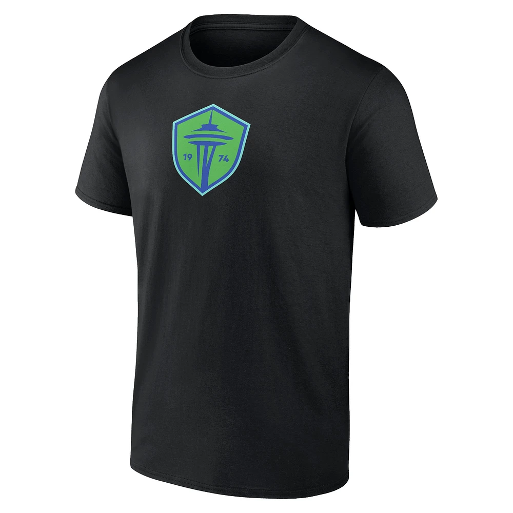 Men's Fanatics  Black Seattle Sounders FC Primary Logo T-Shirt
