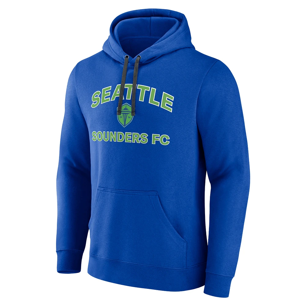 Men's Fanatics Blue Seattle Sounders FC Heart & Soul Pullover Hoodie