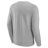 Men's Fanatics  Heather Gray Seattle Sounders FC Primary Logo Fleece Sweatshirt