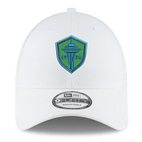 Men's New Era  White Seattle Sounders FC  Primary Logo 9FORTY Adjustable Hat