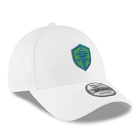 Men's New Era  White Seattle Sounders FC  Primary Logo 9FORTY Adjustable Hat