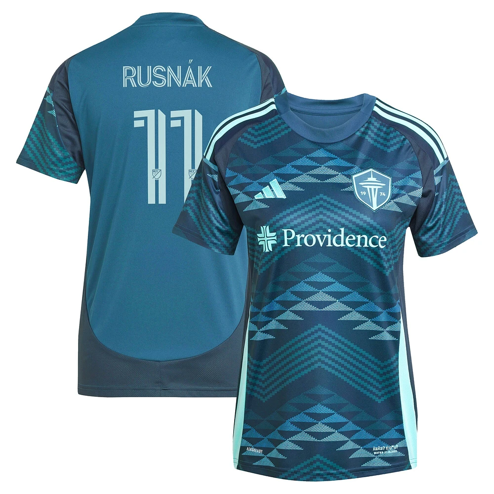 Maillot de joueur réplique du kit The Salish Sea 2025 des Seattle Sounders FC bleu adidas Albert Rusnak pour femme