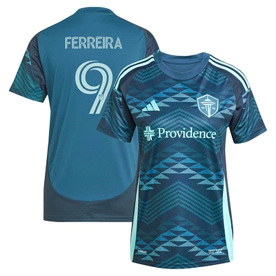 Maillot de joueur réplique du kit The Salish Sea 2025 des Seattle Sounders FC bleu adidas Jesus Ferreira pour femme