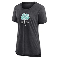 Women's Fanatics Heather Charcoal Seattle Sounders FC Distressed Carnation Tri-Blend T-Shirt