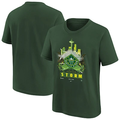 T-shirt Nike vert Seattle Storm pour jeunes avec contenu original