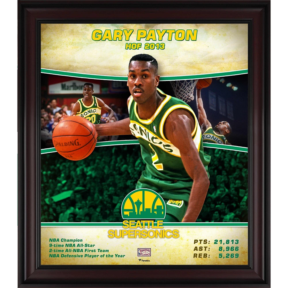 Gary Payton Seattle Supersonics Framed 15" x 17" Hardwood Classics Player Collage