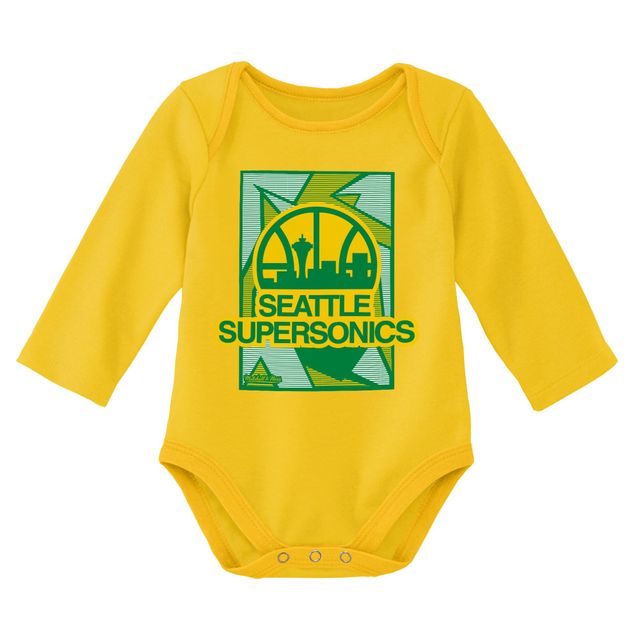 OST SEASUP YLLW GREEN INFANT M&N HWC SS & LS CREEPER AND BEANIE SET INFGIFPCK