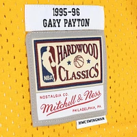 Men's Mitchell & Ness Gary Payton Green/Gold Seattle SuperSonics Hardwood Classics 1995/96 Split Swingman Jersey