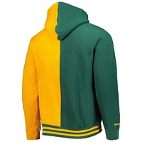 Men's Mitchell & Ness Green/Gold Seattle SuperSonics Hardwood Classics Split Pullover Hoodie